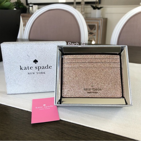 Kate Spade Tinsel Glitter Boxed Small Card Holder - Picture 3 of 7